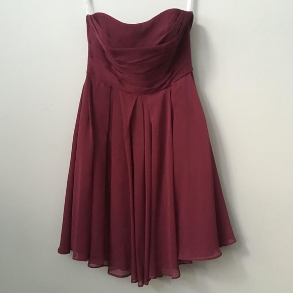 Davids Bridal Short Crinkle Chiffon Dress - Picture 1 of 1